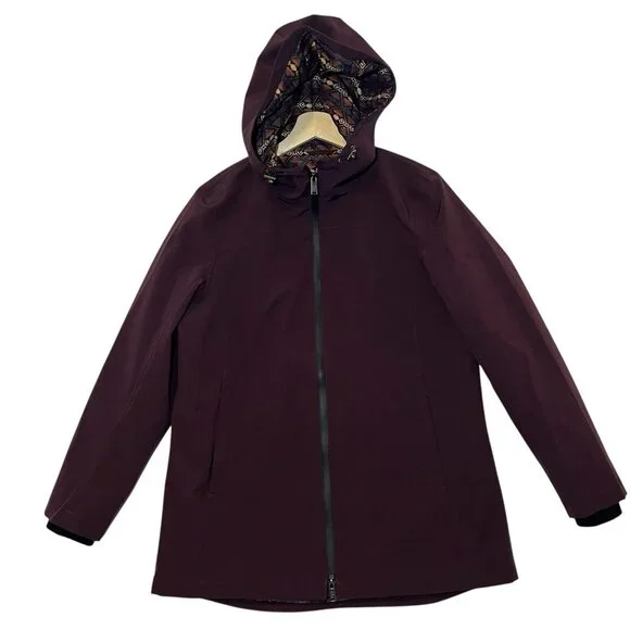 Pendleton Women's Tape Seam Hooded Rain Jacket Purple Medium Outdoor Winter Zip - Picture 3 of 12